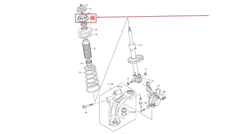 Mocowanie amortyzatora Suzuki SX4 Fiat Sedici 04-14r. poduszka górna prawe lewe przednie oryginalne