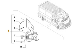 Lusterko Citroen Jumper II Ducato III Boxer II 06-23r. NOWE prawe ORYGINAŁ EUROPA 2 pin zewnętrzne 735661841