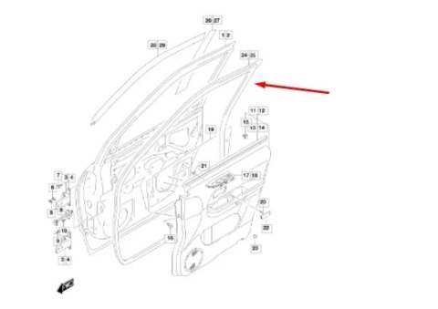 Uszczelka Suzuki Grand Vitara 2 II 05-14r. guma prawych przednich drzwi prawy przód 84641-65j00