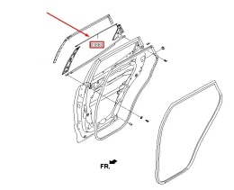 Listwa Hyundai Santa Fe 3 III 12-18r. NOWA prawa tylna GÓRNA ramki drzwi CHROM zewnętrzna szyby prawy tył 838602w000
