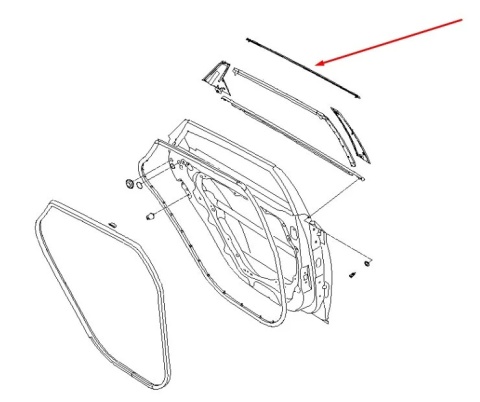 Listwa Hyundai i40 11-19r. NOWA lewa tylna uszczelka drzwi SATYNA zewnętrzna szyby zgarniająca lewy tył 832103z010