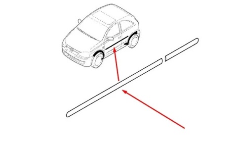 Listwa Opel Corsa C 00-06r 3D NOWA lewa przednia nakładka ochronna na drzwi oryginalna lewy przód 9227277