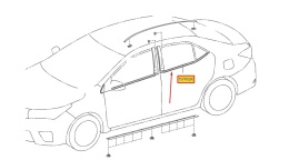 Listwa Toyota Corolla XI E18 SEDAN 13-19r. NOWA lewa tylna uszczelka drzwi zgarniająca zewnętrzna szyby lewy tył 75740-02300