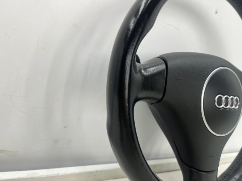 Kierownica Audi A3 8P 04-13r. skórzana trójramienna łopatki z poduszką Airbag EUROPA 8p0419091p