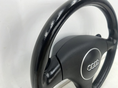 Kierownica Audi A3 8P 04-13r. skórzana trójramienna łopatki z poduszką Airbag EUROPA 8p0419091p
