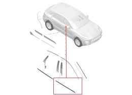 Listwa Porsche Macan I 95b 14r.- czarny mat NOWA prawa przednia listwa zgarniająca uszczelka zewnętrzna 95b837476e