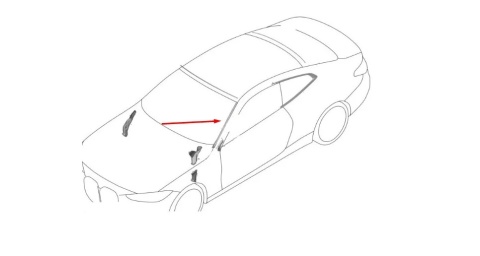 Uszczelka BMW M4 G83 Cabrio 21r.- lewa przednia guma szyby czołowej przedniej lewy przód 51138494507
