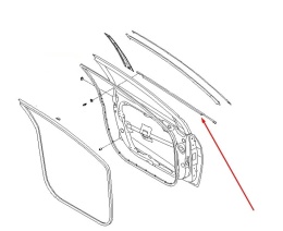 Listwa Hyundai i40 11-19r. NOWA lewa przednia uszczelka drzwi SATYNA zewnętrzna szyby zgarniająca lewy przód 822103z010