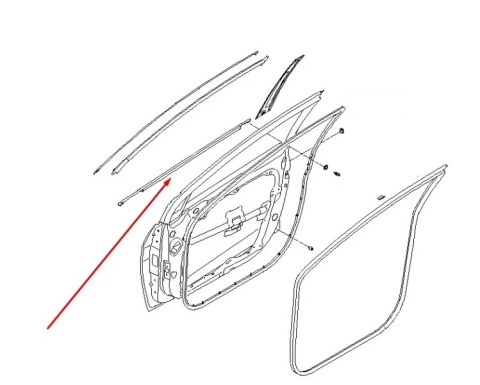 Listwa Hyundai i40 11-19r. NOWA prawa przednia uszczelka drzwi CHROM zewnętrzna szyby zgarniająca prawy przód 822203z000