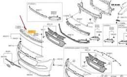 Osłona pasa przedniego Hyundai i20 2 II 14-20r.  NOWA nakładka górna atrapy zamka maski silnika