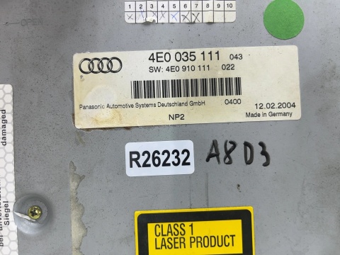 Radio Audi A8 D3 A6 C6 02-10r. zmieniarka płyt CD 4e0035111