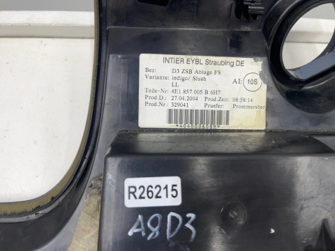 Schowek Audi A8 D3 02-10r. schowek kierowcy dolny deski pod kierownicą EUROPA 4e1857005
