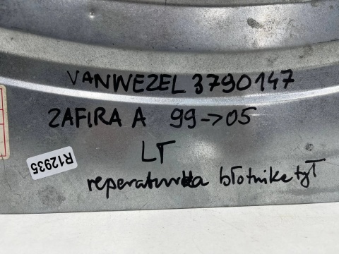 Poszycie Opel Zafira A 99-05r. NOWE lewe tylne nadkole część tylna nadkola reperaturka VAN WEZEL 3790147