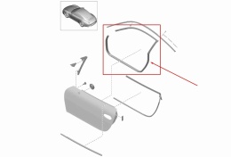 Uszczelka Porsche 911 VII Porsche 991 Coupe 11-19r. NOWA LEWA guma drzwi kierowcy wewnętrzna 991537075