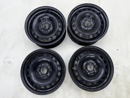 Felgi stalowe VW Golf Touran Caddy Octavia Leon 6jx15 5x112 ET47 CH 57,1 15 cali ORYGINALNE KOMPLET 1k0601027c