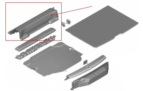 Wykładzina BMW 1 F40 19-24r. NOWA oryginalna materiałowa osłona bagażnika belki poprzecznej 7448211