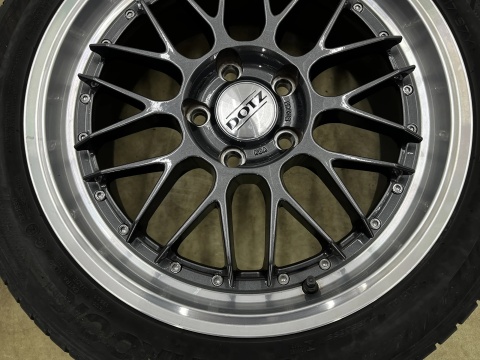 Felgi aluminiowe VW Volkswagen Audi Seat Skoda r17 cali 7,5jx17 ET48 5x112 DOTZ REVVO DARK polerowany rant KOMPLET z oponami