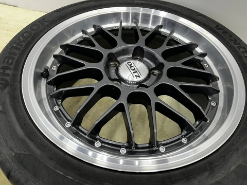 Felgi aluminiowe VW Volkswagen Audi Seat Skoda r17 cali 7,5jx17 ET48 5x112 DOTZ REVVO DARK polerowany rant KOMPLET z oponami