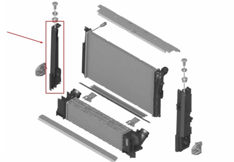 Mocowanie chłodnicy BMW F20 F21 F22 F23 F30 F31 F32 F33 F34 F36 M2 F87 NOWA prawa panel chłodnic pasa przedniego 7600537