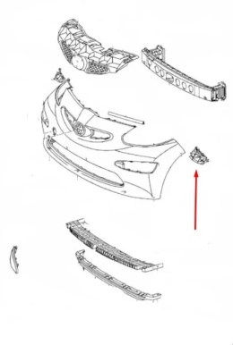 Ślizg Toyota Aygo 1 I 05-14r. lewe przednie mocowanie zderzaka wspornik lewy przód 52536-0h010
