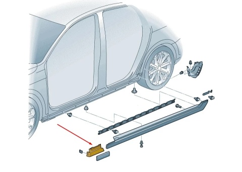 Listwa Vw Passat B8 14-23r. NOWA lewa przednia dolna nakładka błotnika progu lewy przód 3g0853991a