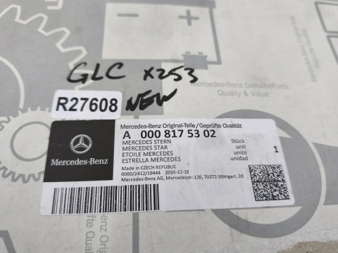 Znaczek Mercedes GLC I x253 w253 15-22r. NOWY przedni znaczek atrapy 205mm. zderzaka maski emblemat przód ORYGNALNY a0008175302