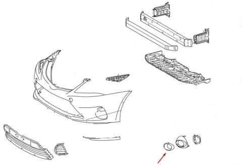 Atrapa Toyota Avensis T27 11-15r. Lift przednia prawa atrapa halogenu nowa oryginalna 81483-05010