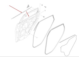 Listwa Hyundai Kona I 18-22r. NOWA prawa tylna uszczelka drzwi zewnętrzna szyby zgarniająca czarny mat prawy tył 83220-j9000