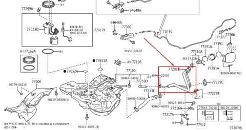 Rura wlewu paliwa Toyota Corolla X E14 E15 06-13r. BENZYNA NOWY przewód zbiornika paliwa 77201-12791