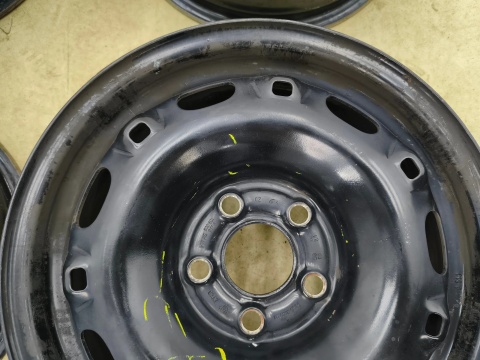 Felgi stalowe VW Polo IV 9n Fox Fabia I Ibiza III Toledo 02r.- 14 cali 5jx14 ET43 5x100 CH57,1 KOMPLET 6q0601027a