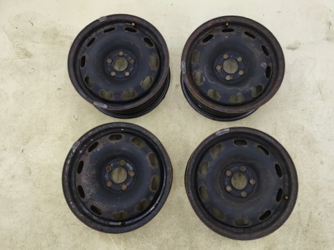Felgi stalowe VW Golf IV Audi A3 8L Octavia I Leon I 97-06r. 15 cali 6jx15 ET38 5x100 CH57,1 KOMPLET 1j0601027q