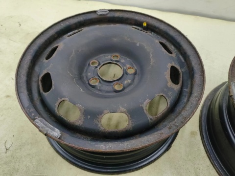 Felgi stalowe VW Golf IV Audi A3 8L Octavia I Leon I 97-06r. 15 cali 6jx15 ET38 5x100 CH57,1 KOMPLET 1j0601027q