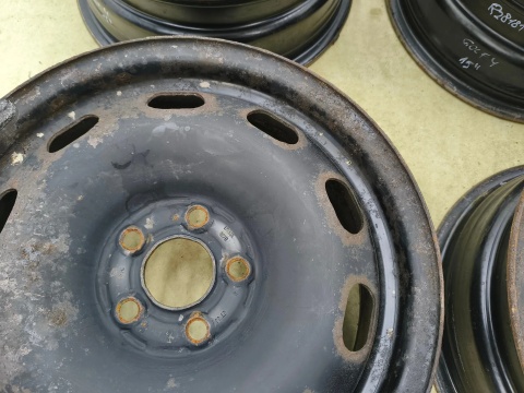 Felgi stalowe VW Golf IV Audi A3 8L Octavia I Leon I 97-06r. 15 cali 6jx15 ET38 5x100 CH57,1 KOMPLET 1j0601027q