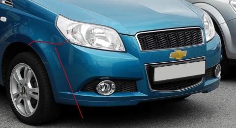 Ślizg Chevrolet Aveo T250 08-11r. NOWE prawe przednie mocowanie zderzaka do błotnika wspornik uchwyt metalowy oryginał 96808144