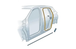 Uszczelka drzwi Skoda Kodiaq 2 II 24r.- NOWA prawa lewa tylna guma wewnętrzna drzwi uszczelnienie 57h867913c